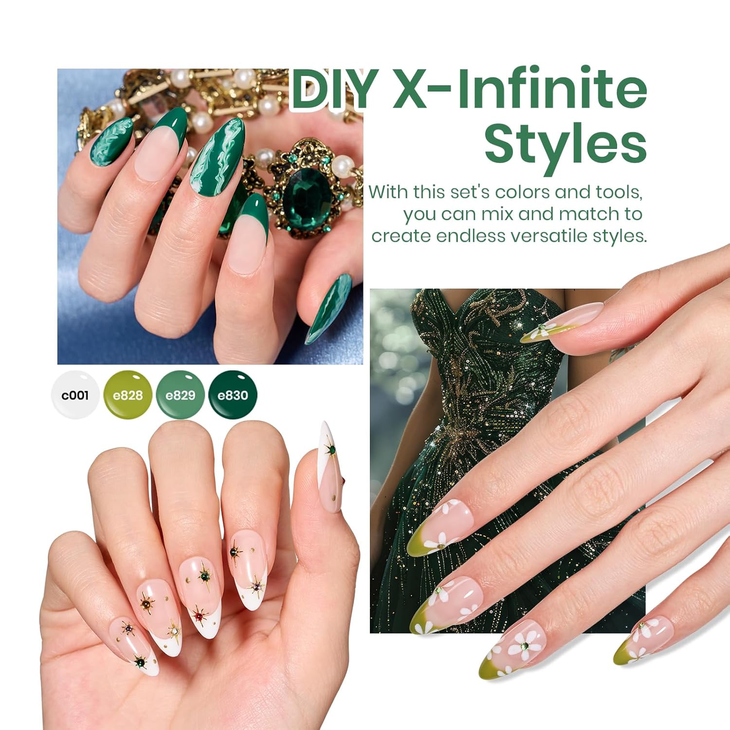 Beetles Christmas Gift Gel Nail Polish Set, Wedding Nail Lace Poem Beetles X DIY Nail Trend Kit with Bow Pearl Lace Transfer Stickers and Manicure Tools Gifts for Women