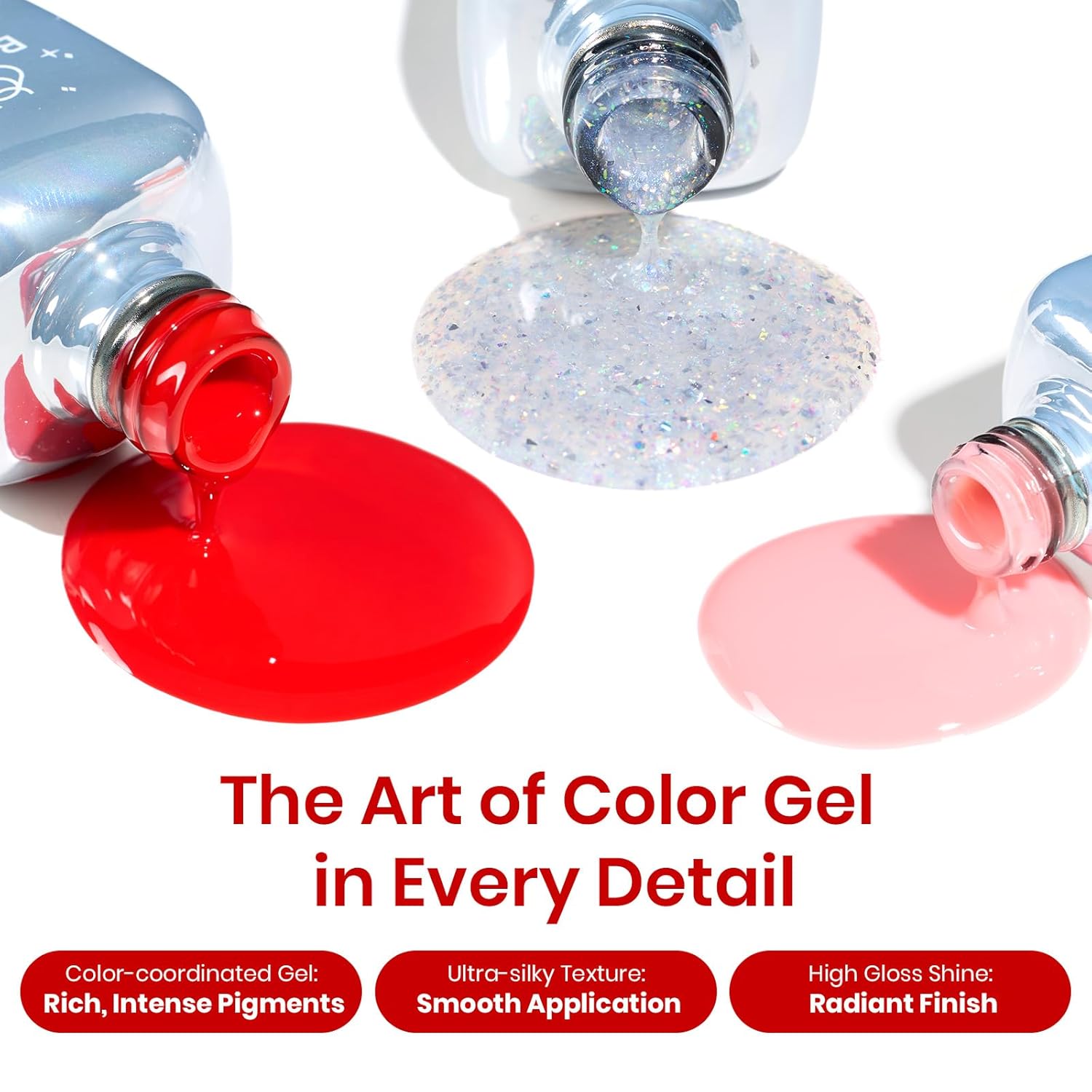 beetles Gel Nail Polish Valentine Gift Set-All in 1 Gel Polish Kit Beetles X DIY nail UV Gel Polish with Top Base Coat,Nail Glue,Nail Tips,Nail Charms-Special Elegant DIY Nail Kit for Women
