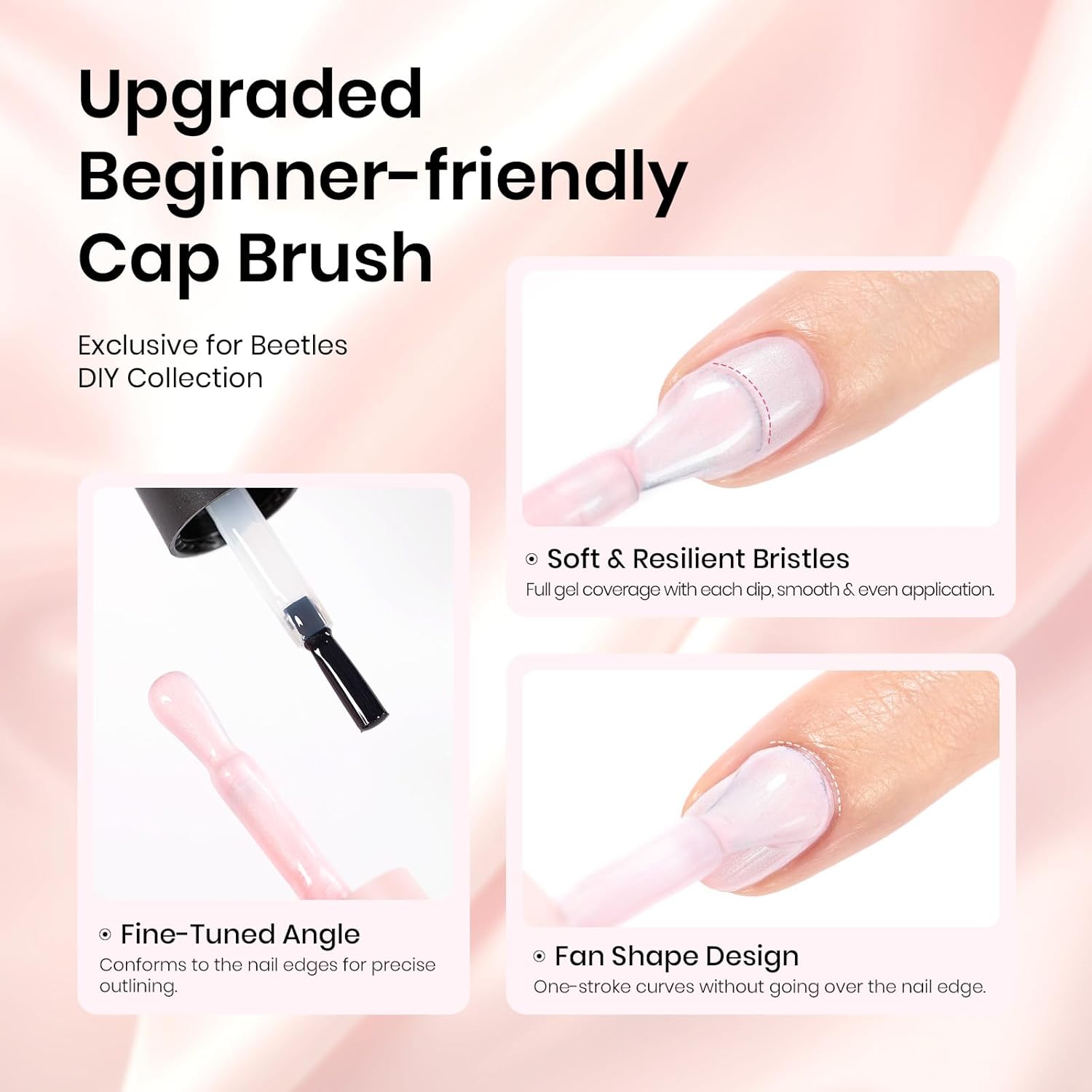 Beetles Gel Nail Polish Set, Advanced Trend Gel Polish Kit with Chrome Nail Powder Beetles X DIY nail All You Need CoquetteNails Balletcore Manicure Kit Gift for Women Girls