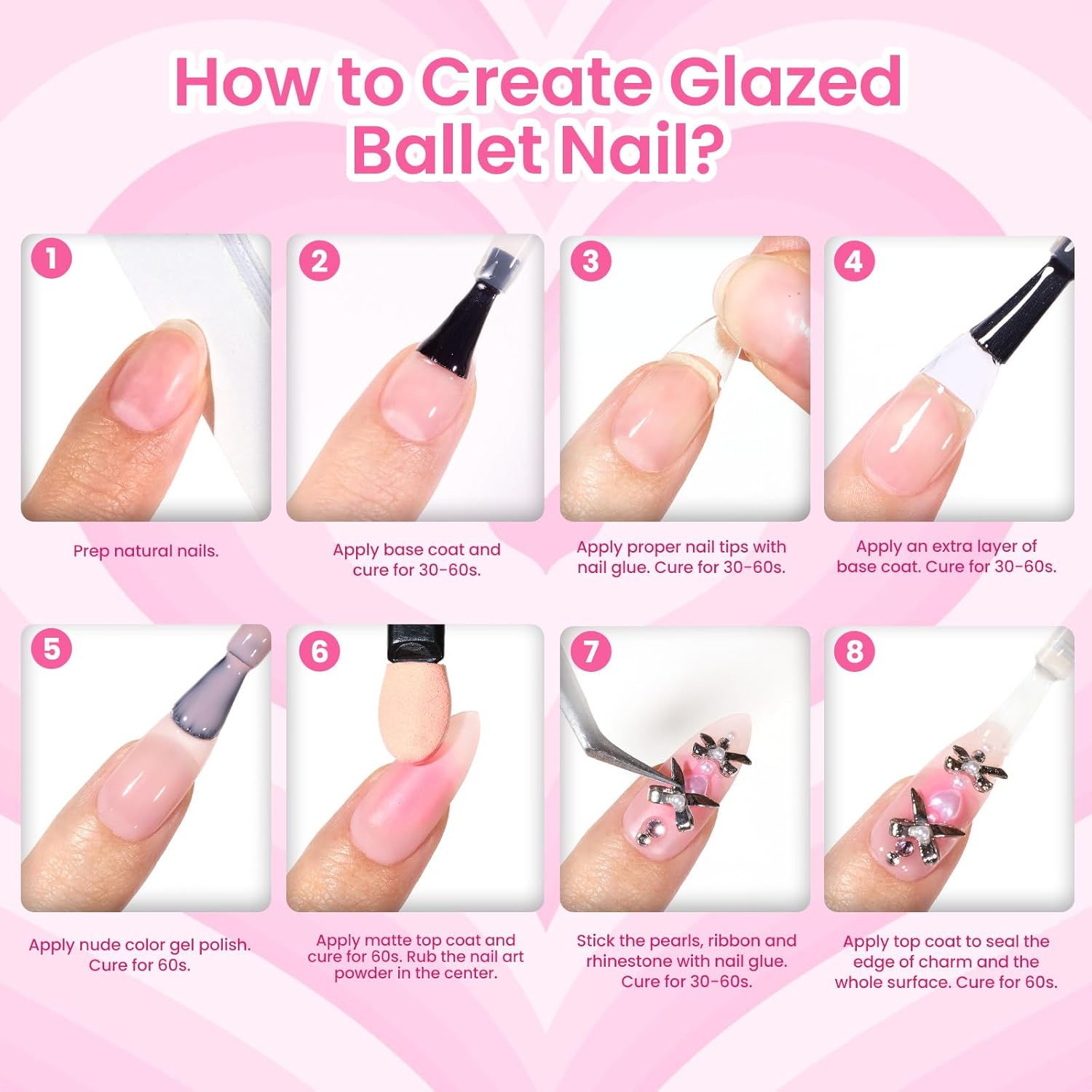 Beetles Christmas Gift Gel Nail Polish Set, Wedding Nail Lace Poem Beetles X DIY Nail Trend Kit with Bow Pearl Lace Transfer Stickers and Manicure Tools Gifts for Women