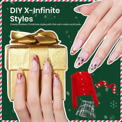 Beetles Gel Nail Polish Set Red Green Cat Eye Gel Polish and Gold Metallic Nail Art Gel Liner with Base&Top Coat Beetles X DIY Nail Stickers for Party Gift Women
