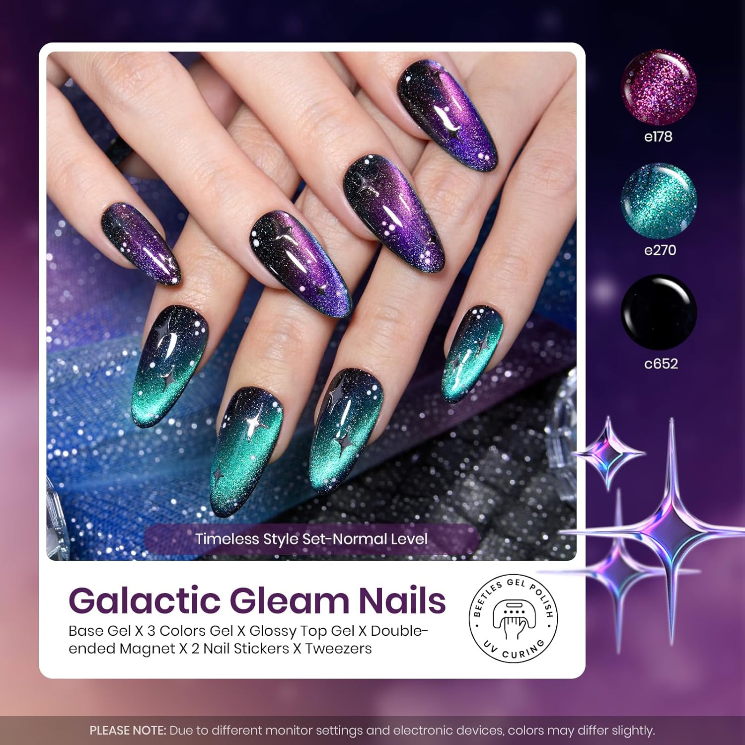 beetles Gel Nail Polish Valentine Gift Set-All in 1 Gel Polish Kit Beetles X DIY nail UV Gel Polish with Top Base Coat,Nail Glue,Nail Tips,Nail Charms-Special Elegant DIY Nail Kit for Women