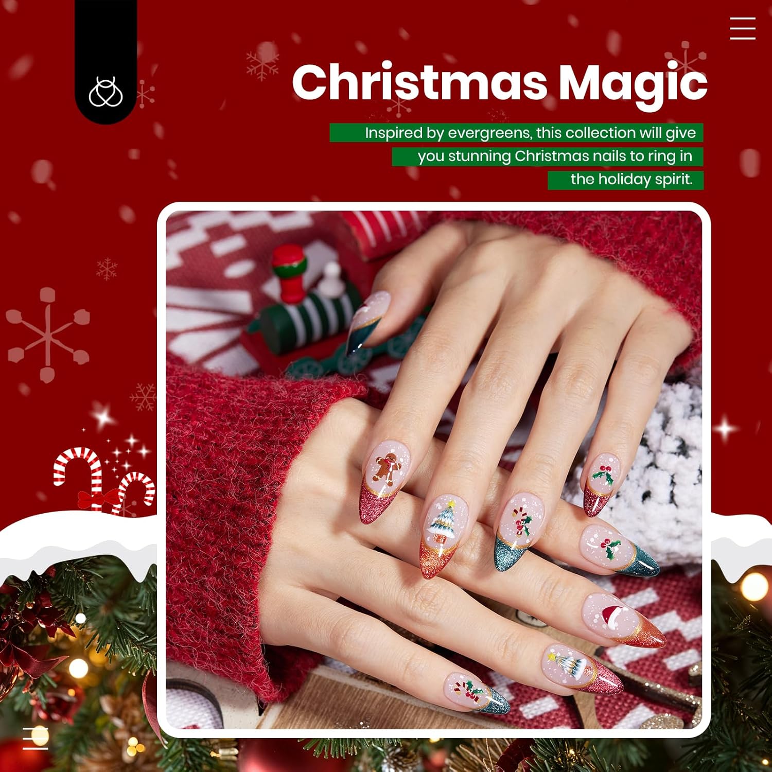Beetles Gel Nail Polish Set Red Green Cat Eye Gel Polish and Gold Metallic Nail Art Gel Liner with Base&Top Coat Beetles X DIY Nail Stickers for Party Gift Women